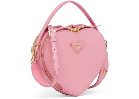 prada odette heart pink|Prada Odette Heart Pink in Saffiano Leather with Gold .